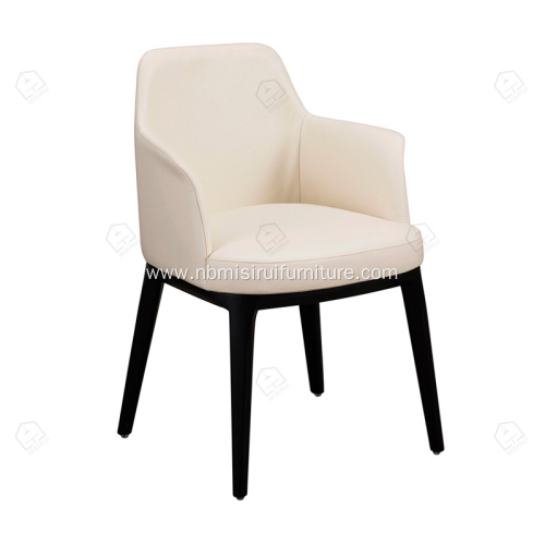 White PU leather dining chairs